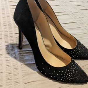 Black Suede High Heels with Sparkle Detail by Jessica Simpson - Size 9